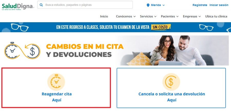 Cómo cambiar una cita en Salud Digna ➜ Paso 2