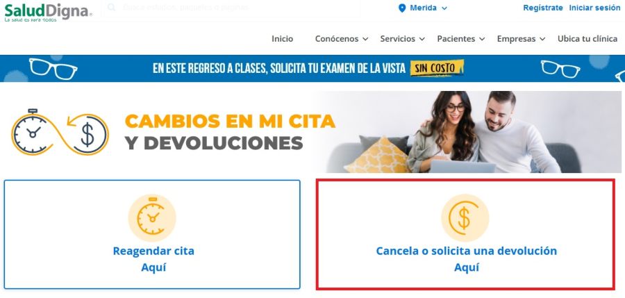 Cómo cancelar una cita en Salud Digna ➜ Paso 2